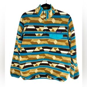 Patagonia Synchilla Snap-T Pullover Women M Geometric/Aztec Excellent Condition